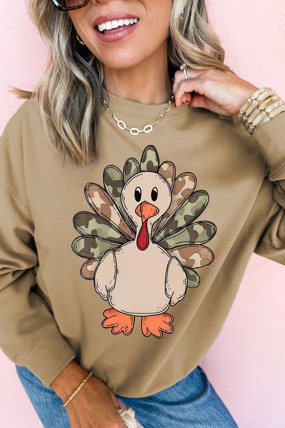 Kate Camouflage Turkey Graphic Sweatshirt