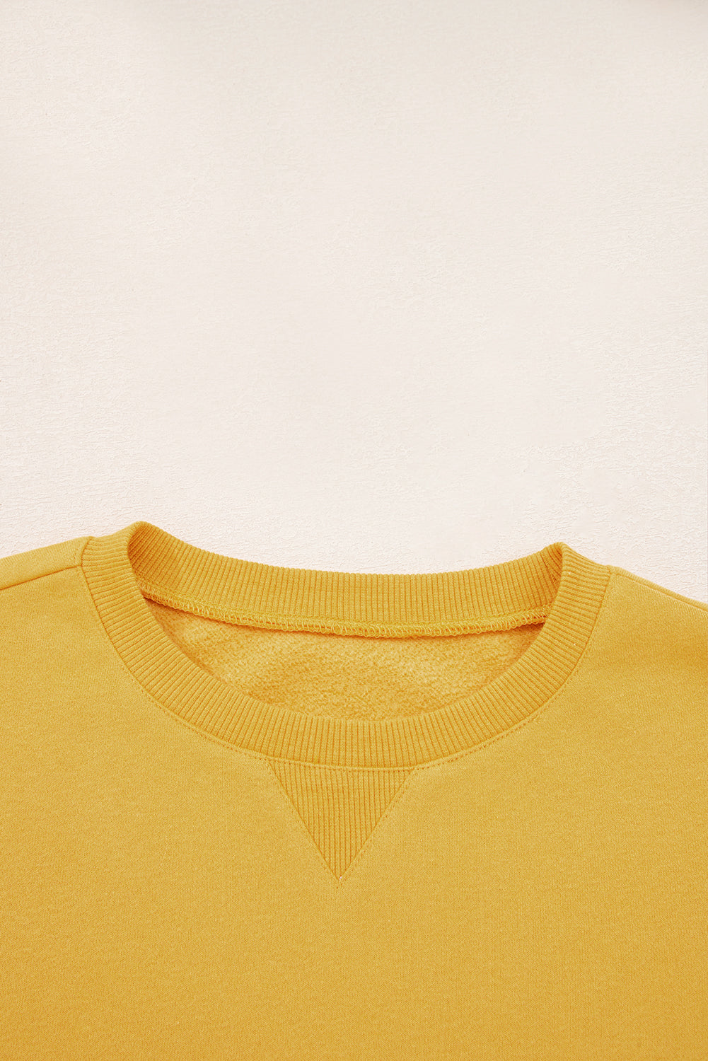 Citrus Balloon Sleeve Pullover Solid Color Sweatshirt