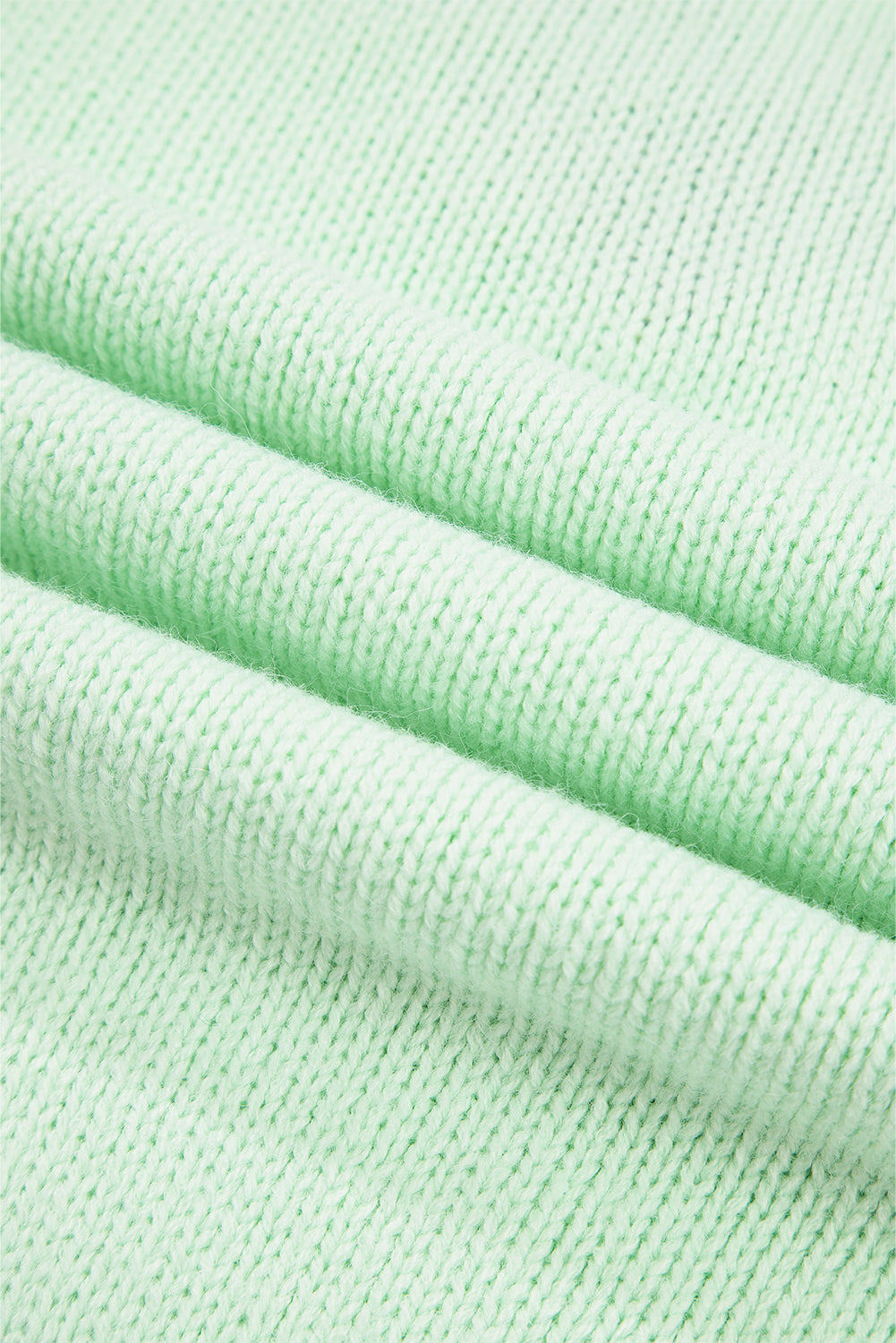 Green Stitched V Neck Colorblock Knitted Drop Shoulder Sweater