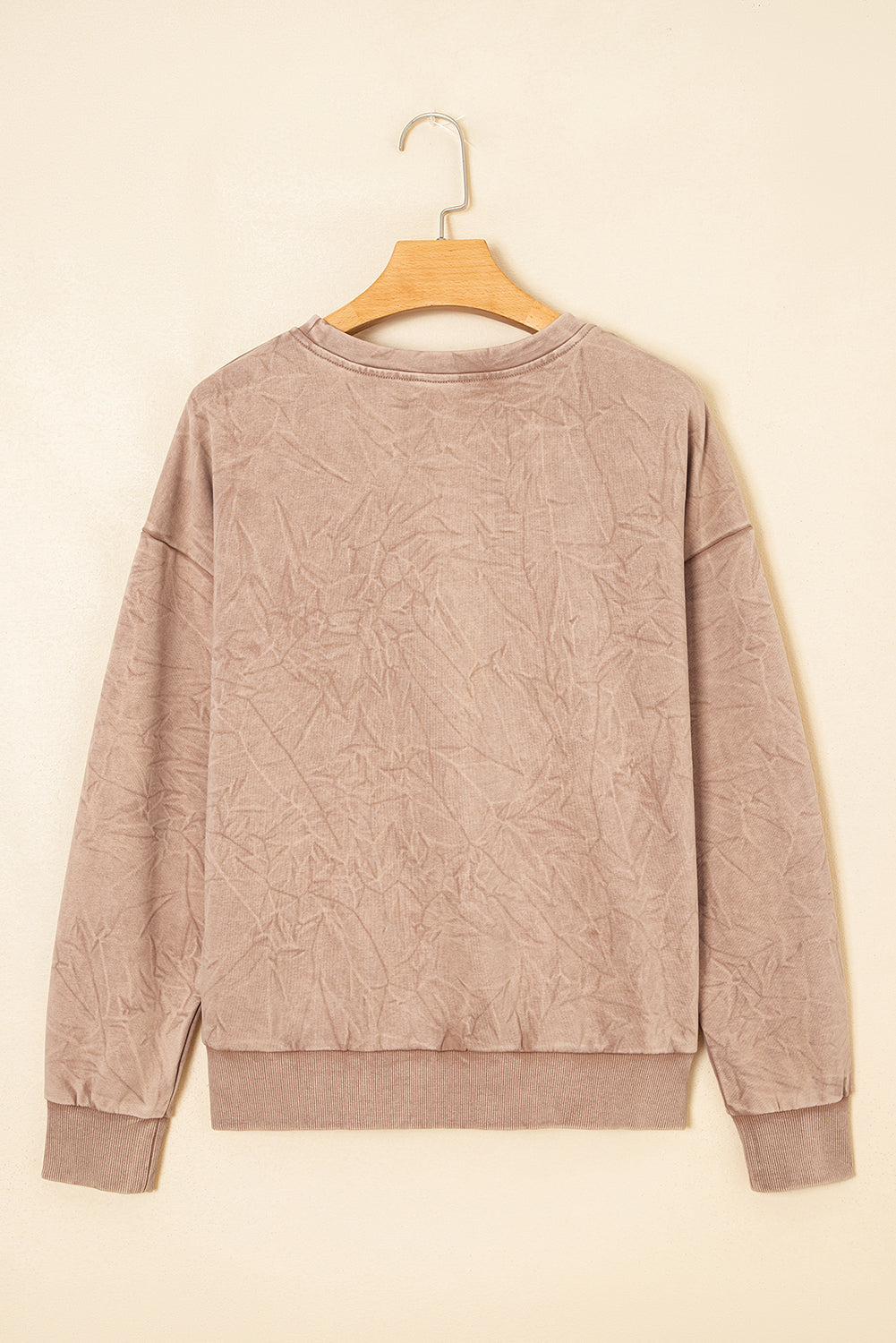 Sea Green saved by grace Letter Embroidery Mineral Wash Loose Sweatshirt
