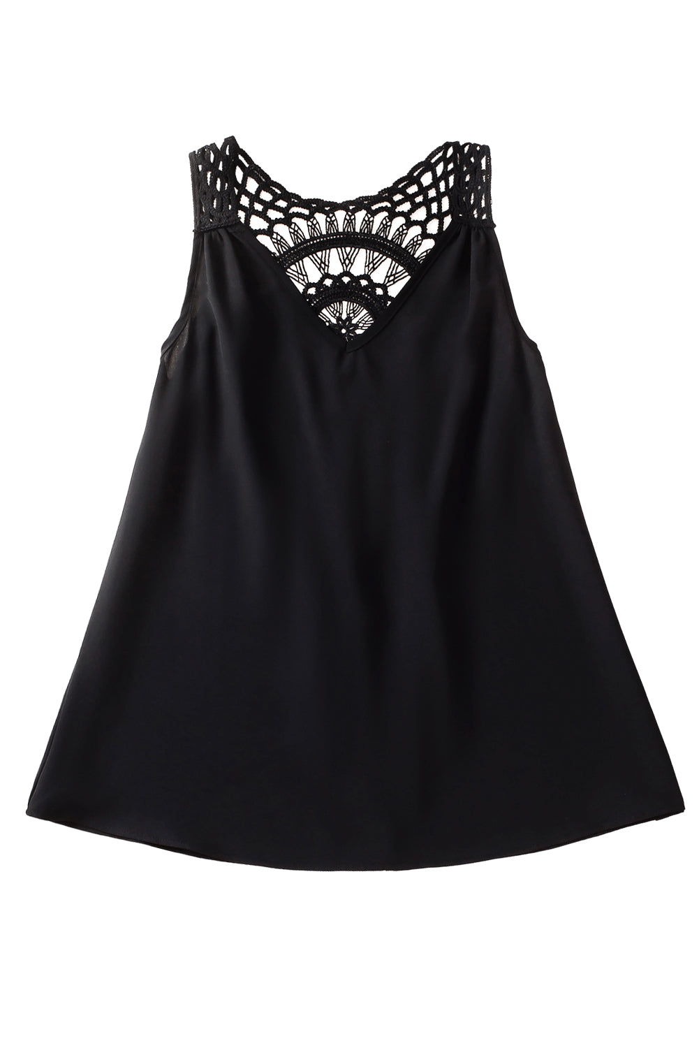 White Bohemian Crochet Sleeveless Tunic Top