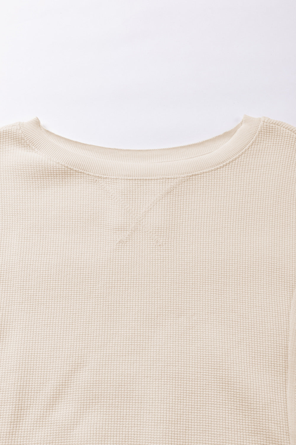 Pink Waffle Bishop Sleeve Split Oversized Sweatshirt