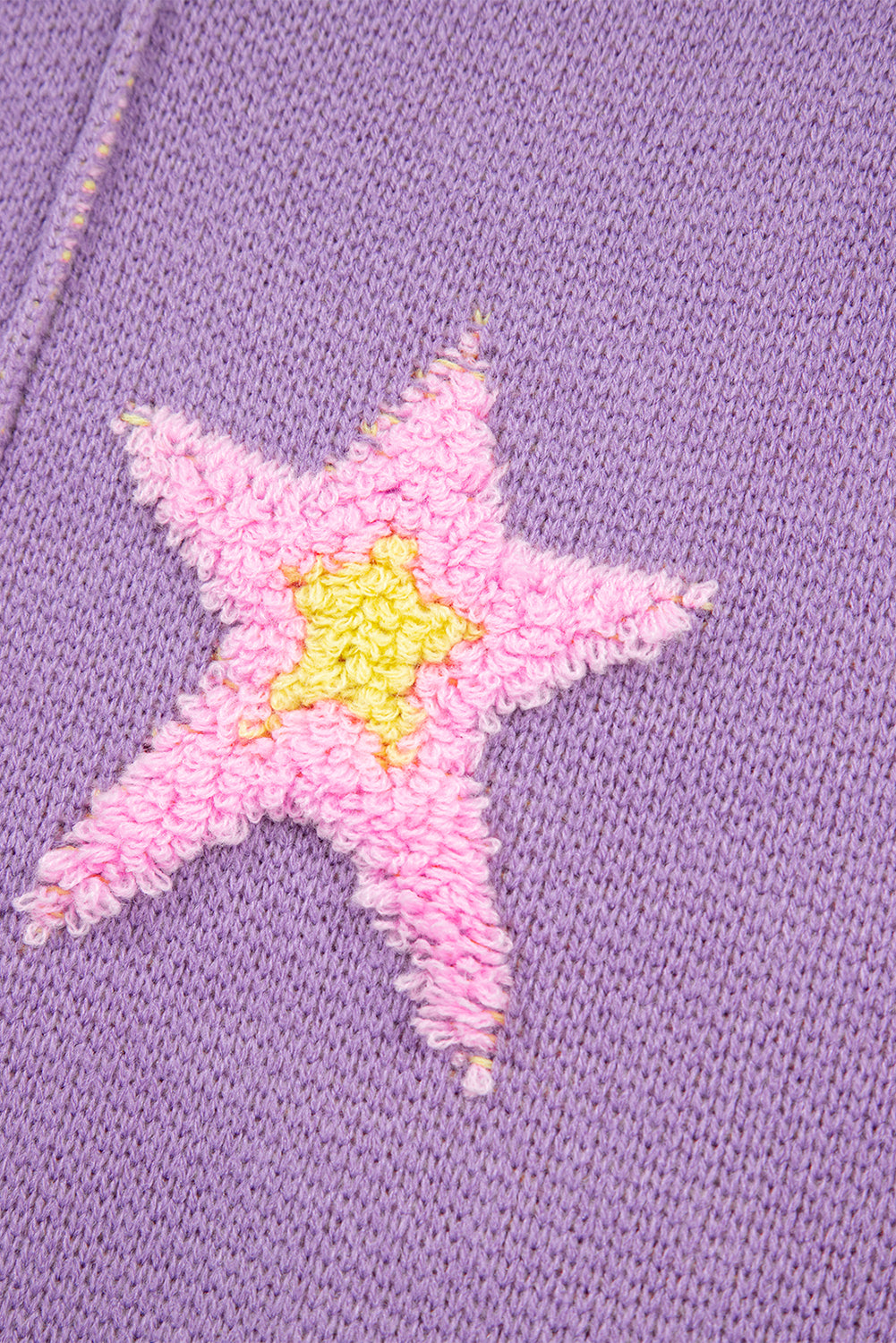 Lavendula Brushed Star Graphic V Neck Drop Shoulder Oversize Sweater