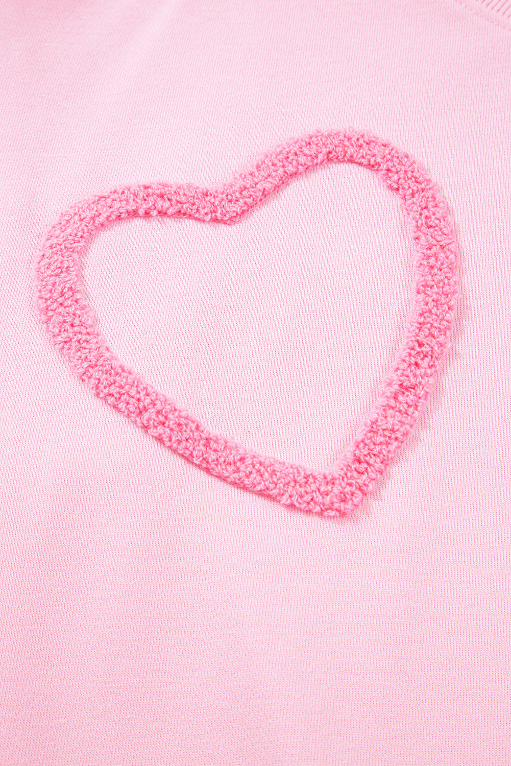 Phalaenopsis Chenille Heart Pattern Casual Pants Set