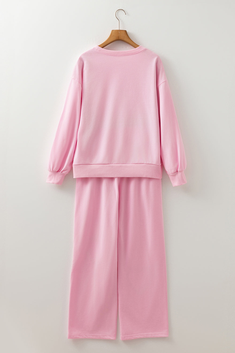 Phalaenopsis Chenille Heart Pattern Casual Pants Set