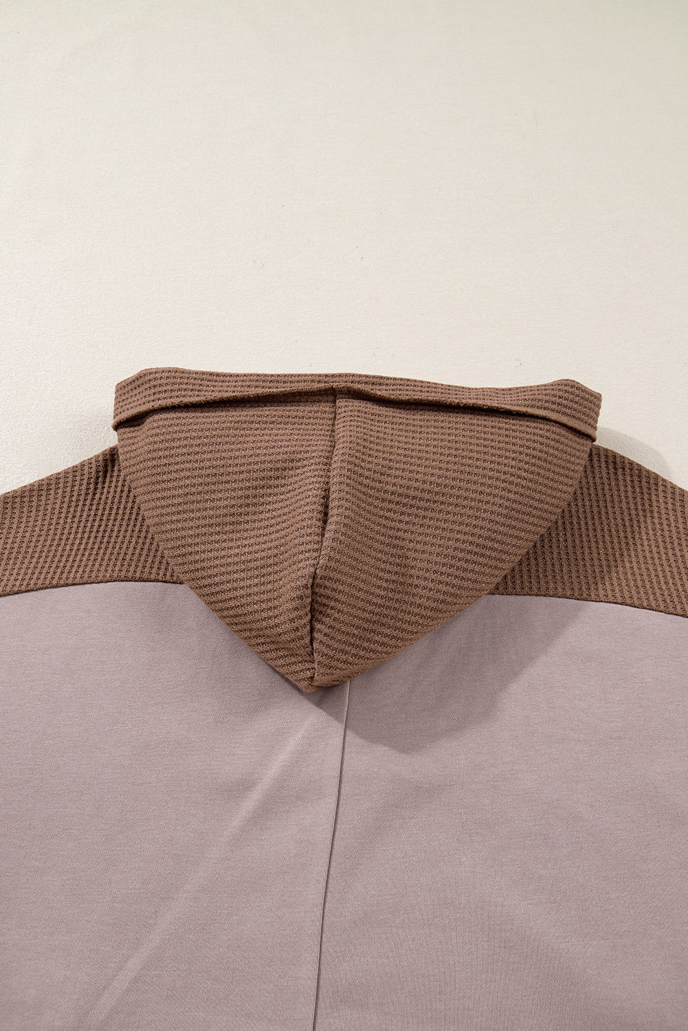 Jenny Waffle Patchwork Exposed Seam Oversized Hoodie