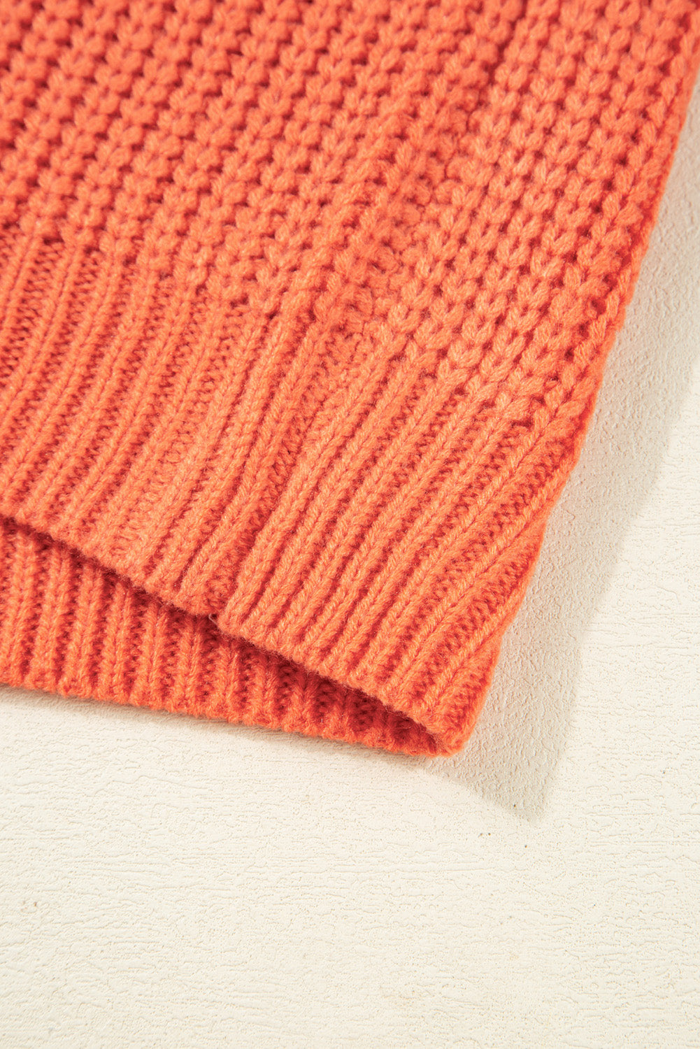 Desert Gold Colorblock Knit Drop Shoulder Loose Fit Sweater