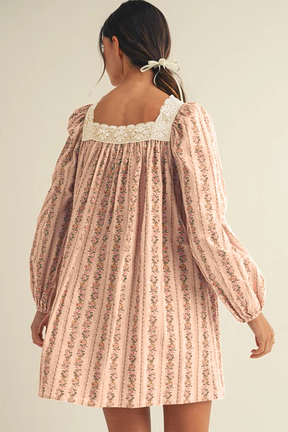 Vivian Velvet Bow Front Floral  Dress