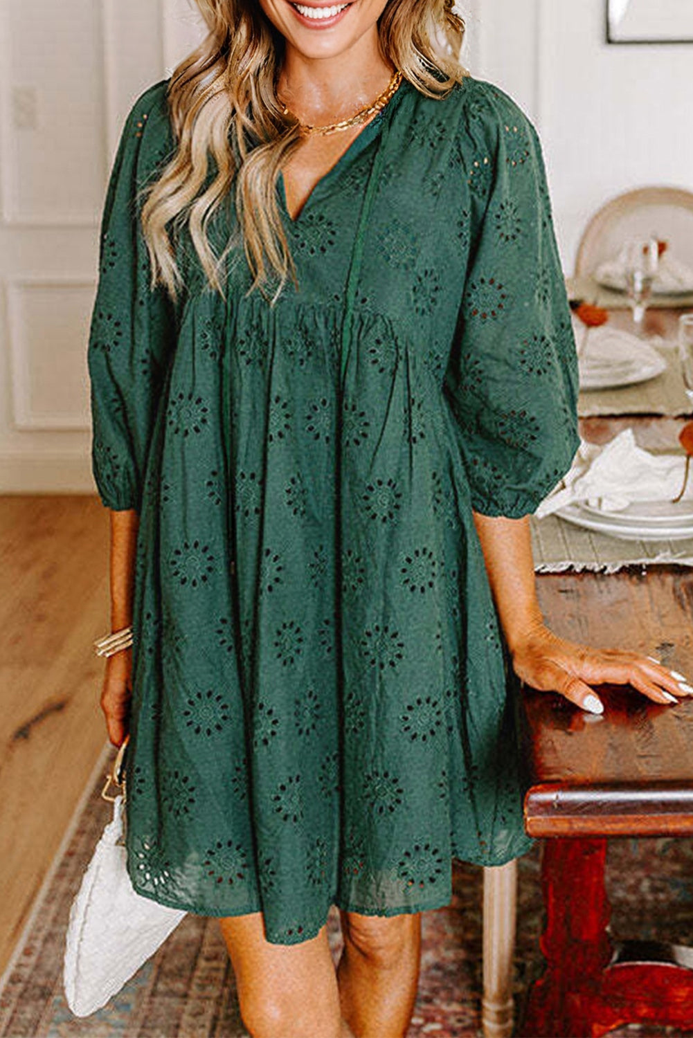 Emmy eyelet Mini Dress