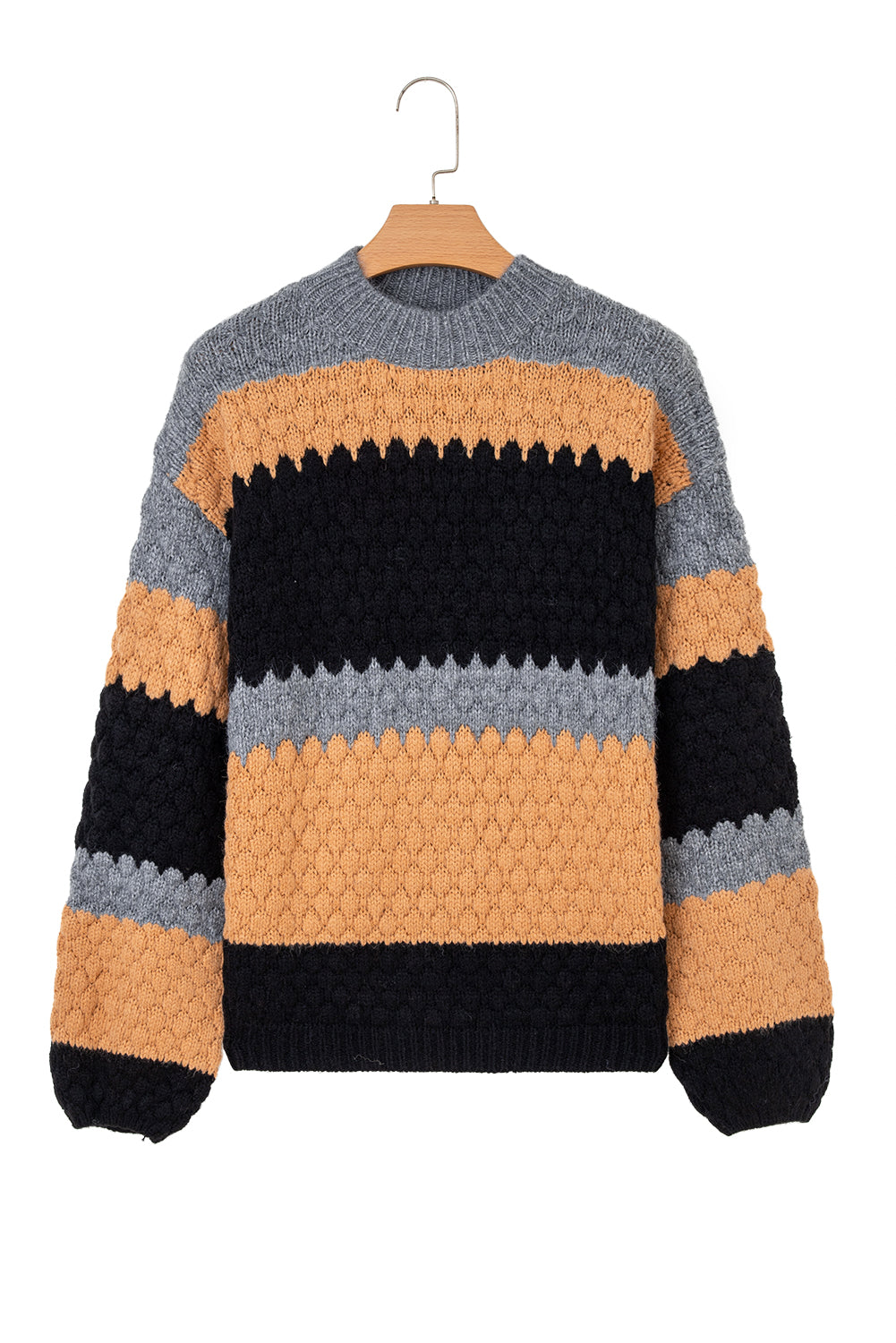 Cora Colorblock High Neck Baggy Sweater