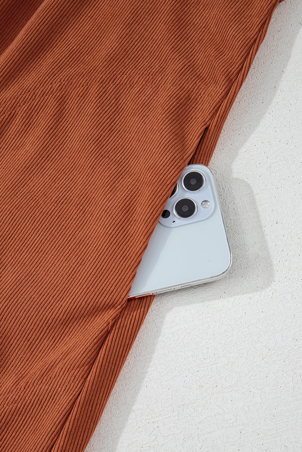 Lilly Snap Button Empire Waist Lantern Sleeve Corduroy Dress