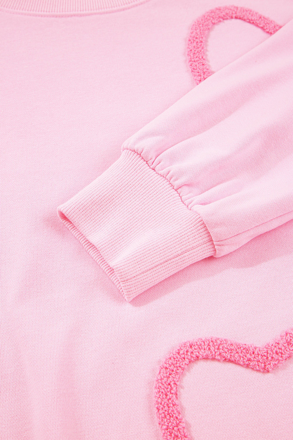 Phalaenopsis Chenille Heart Pattern Casual Pants Set