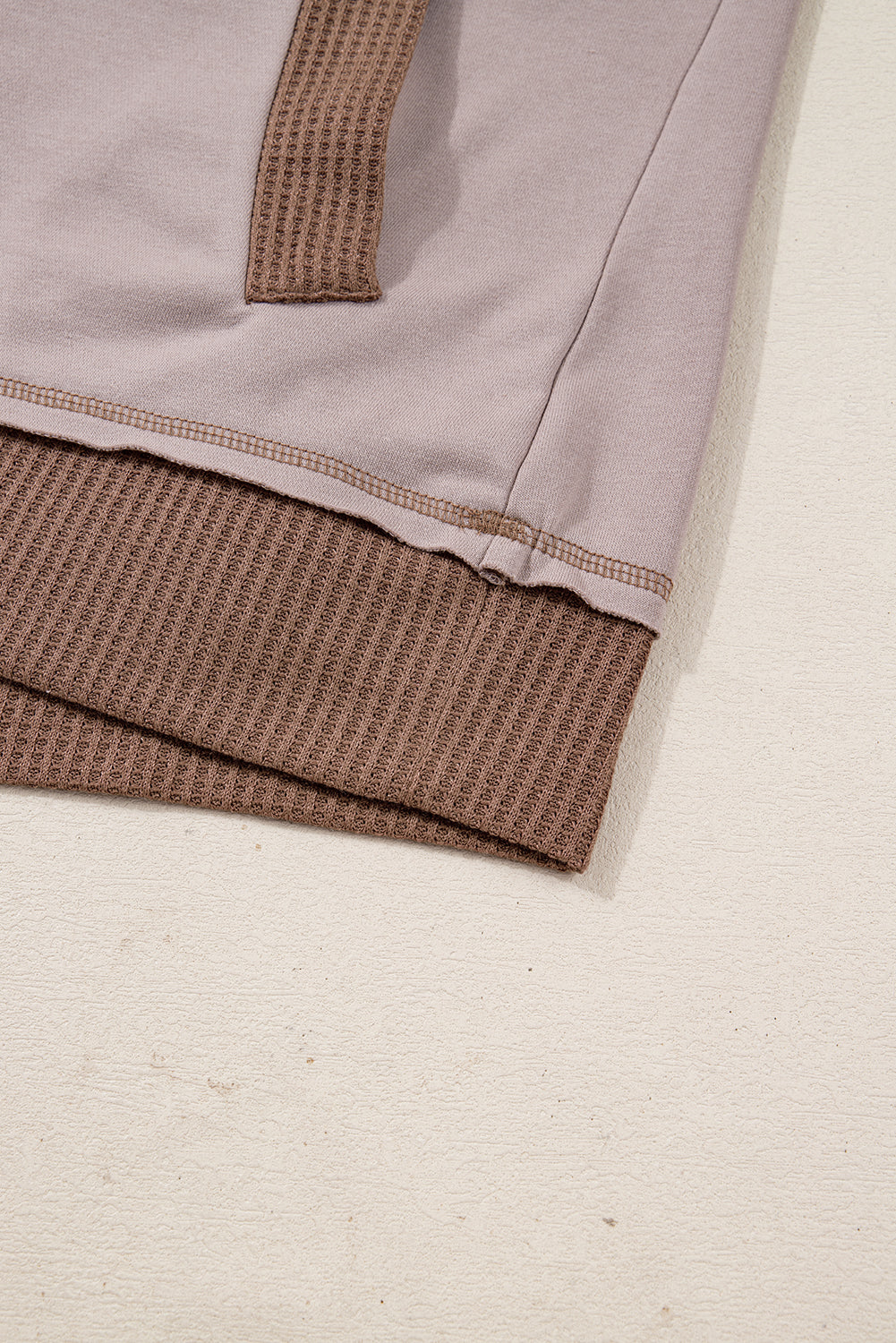 Jenny Waffle Patchwork Exposed Seam Oversized Hoodie