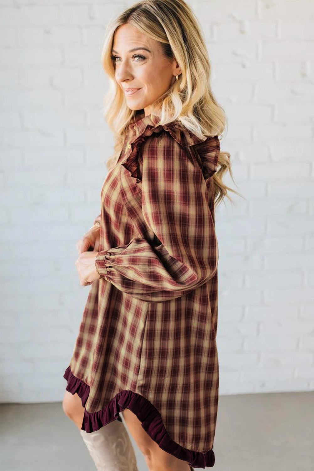 Polly Plaid Mini Shirt Dress