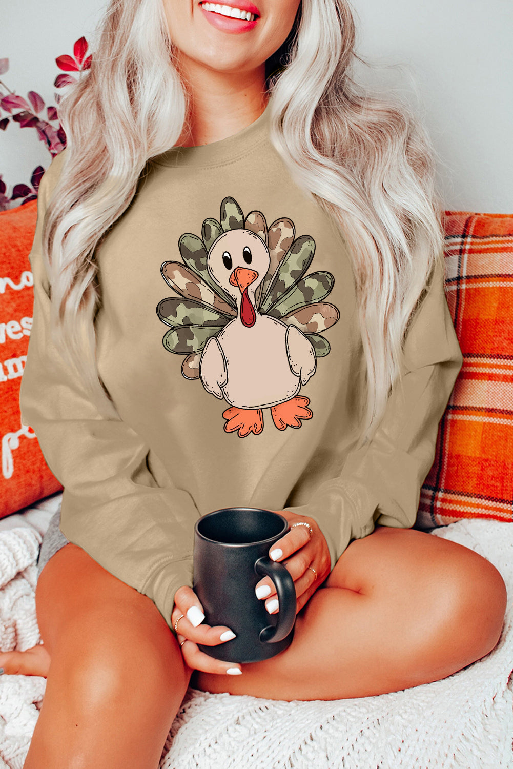 Kate Camouflage Turkey Graphic Sweatshirt