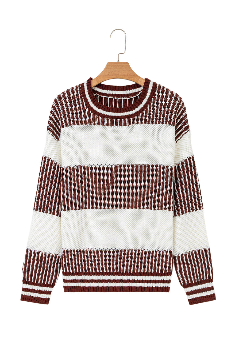 Laura Striped Patchwork Drop Shoulder Sweater