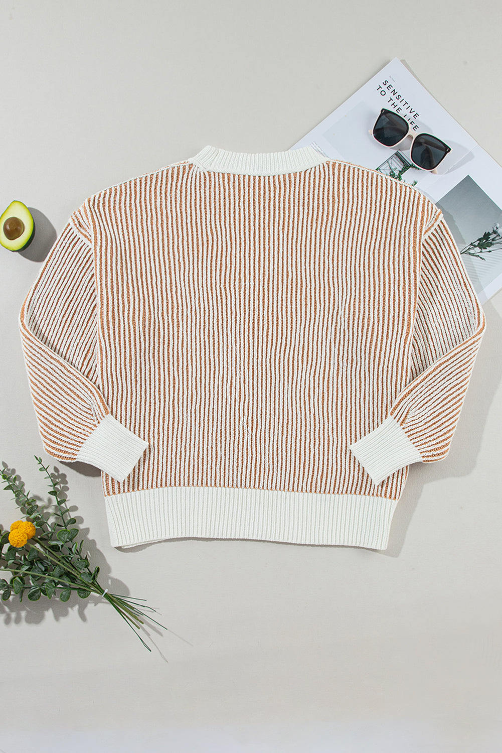 Chelsea Striped Contrast Trim Loose Sweater