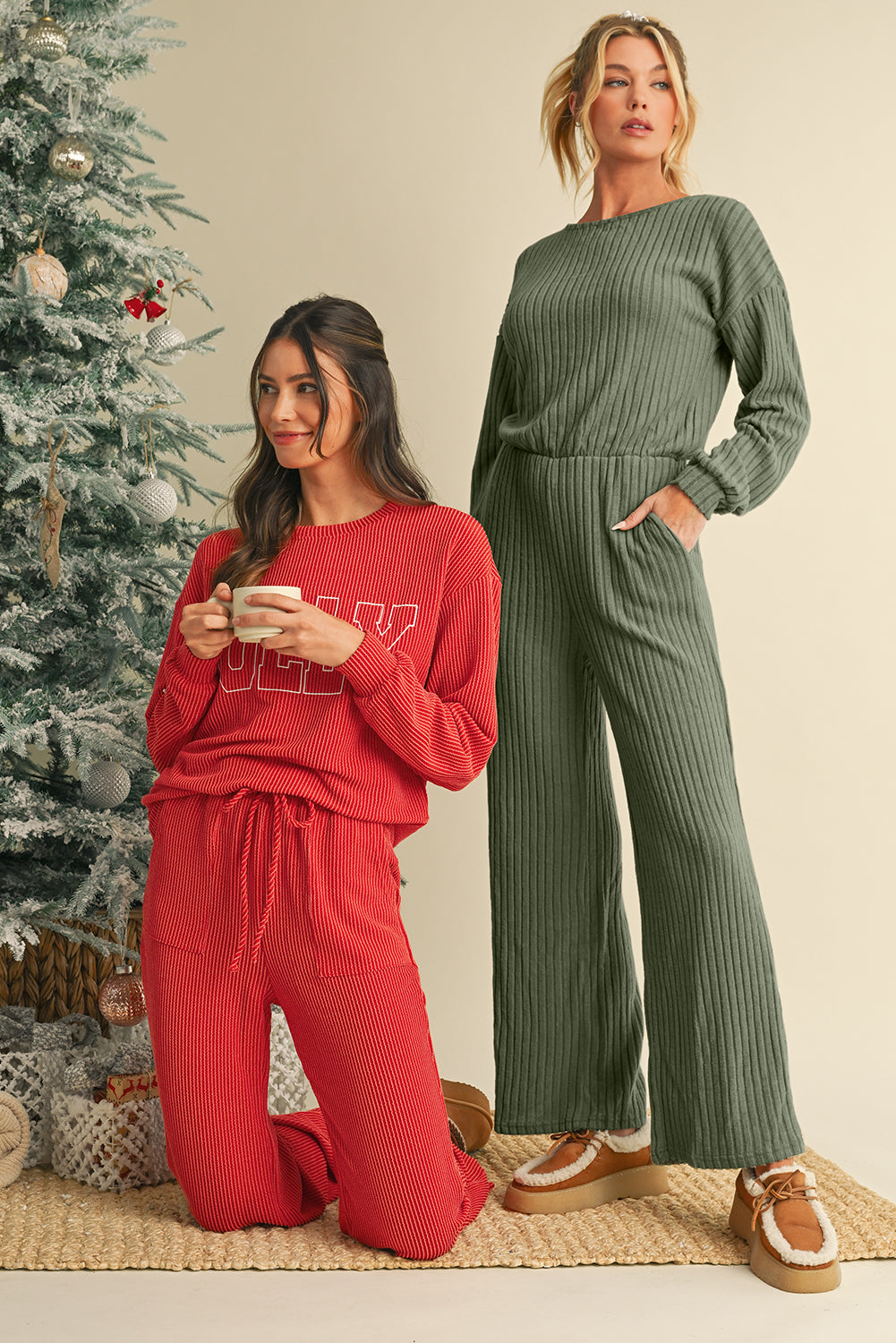 JOLLY Long Sleeve Top and Pockets Pants Set