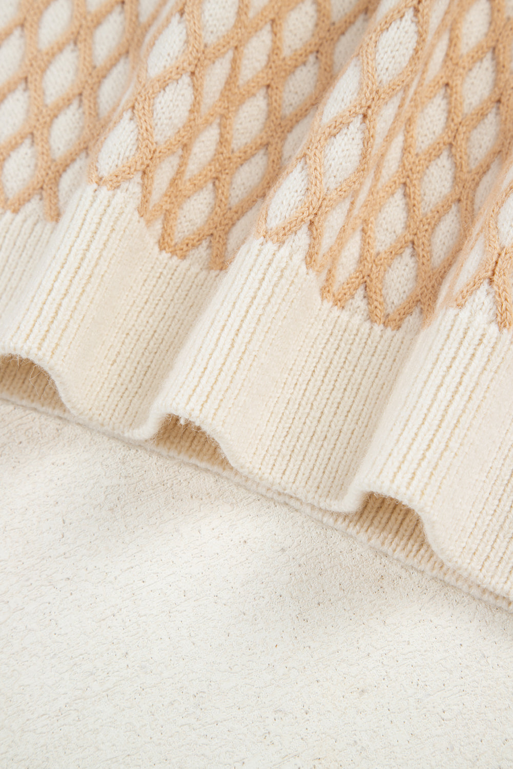 Lennox Checkered Textured Knit Mock Neck Sweater