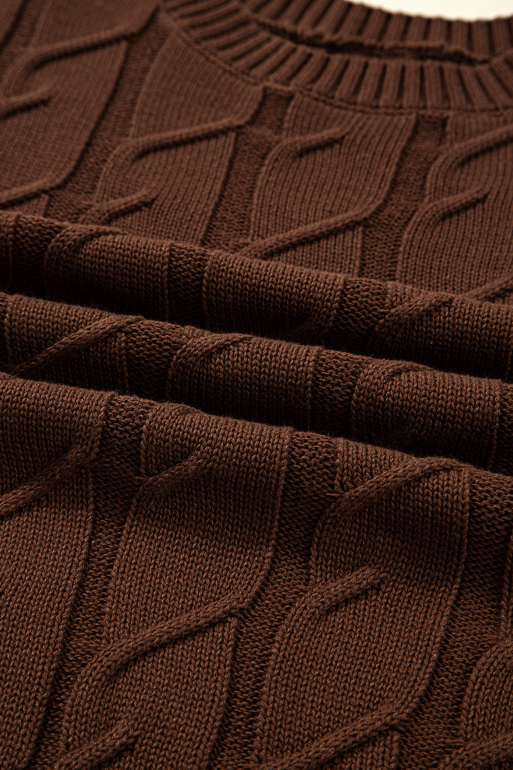 Caramel Cable Knit Cap Sleeve Sweater