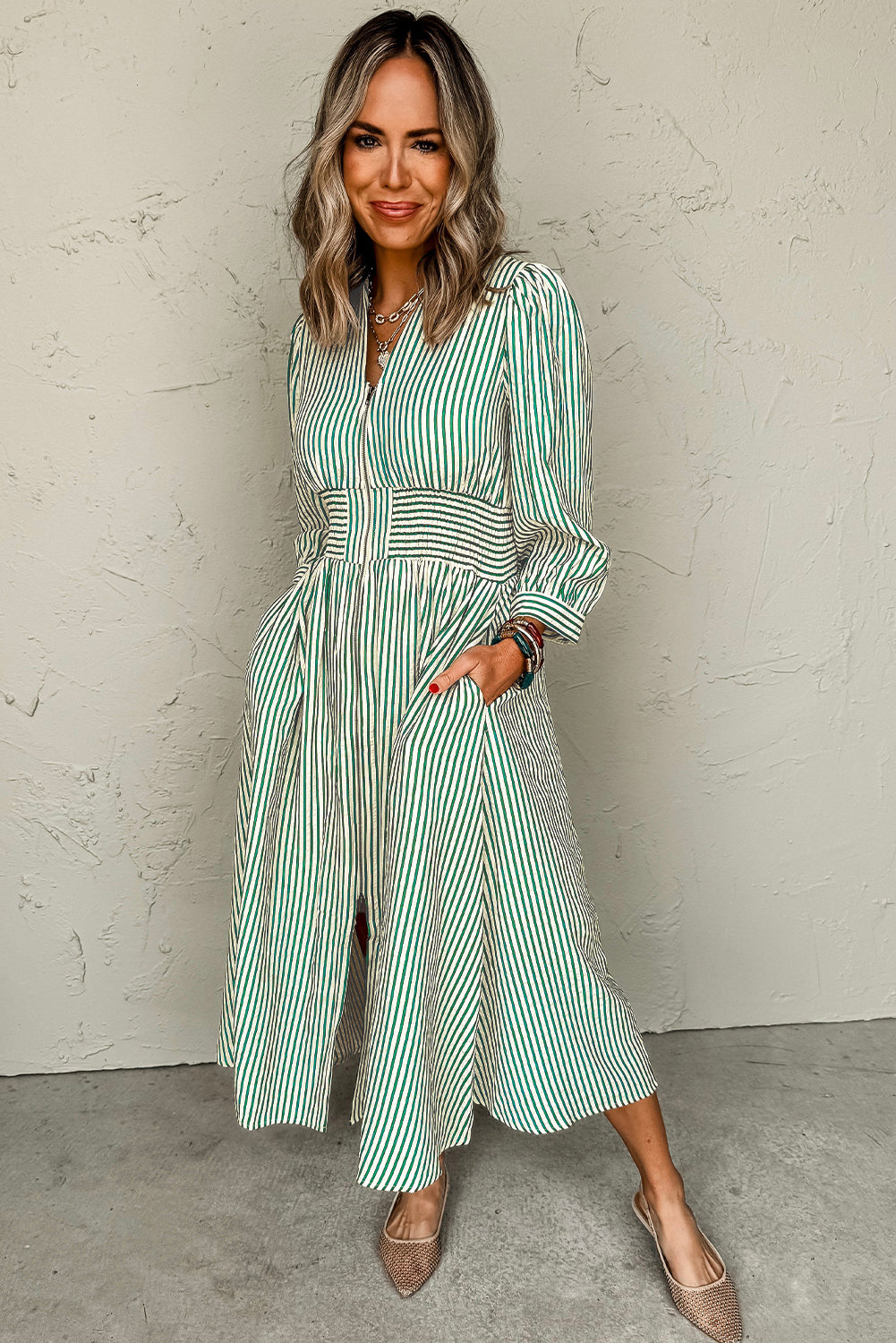 Finley Cinched High Waist Midi Dress