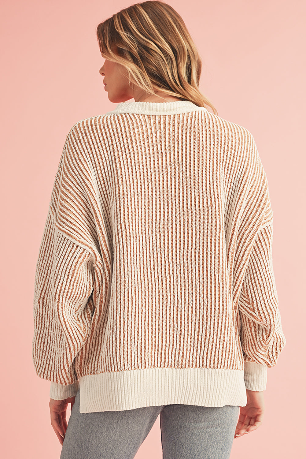 Chelsea Striped Contrast Trim Loose Sweater