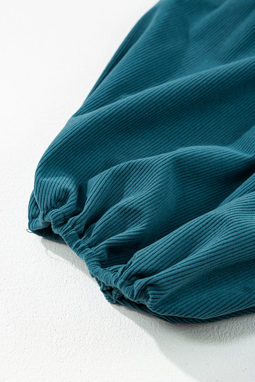 Lilly Snap Button Empire Waist Lantern Sleeve Corduroy Dress