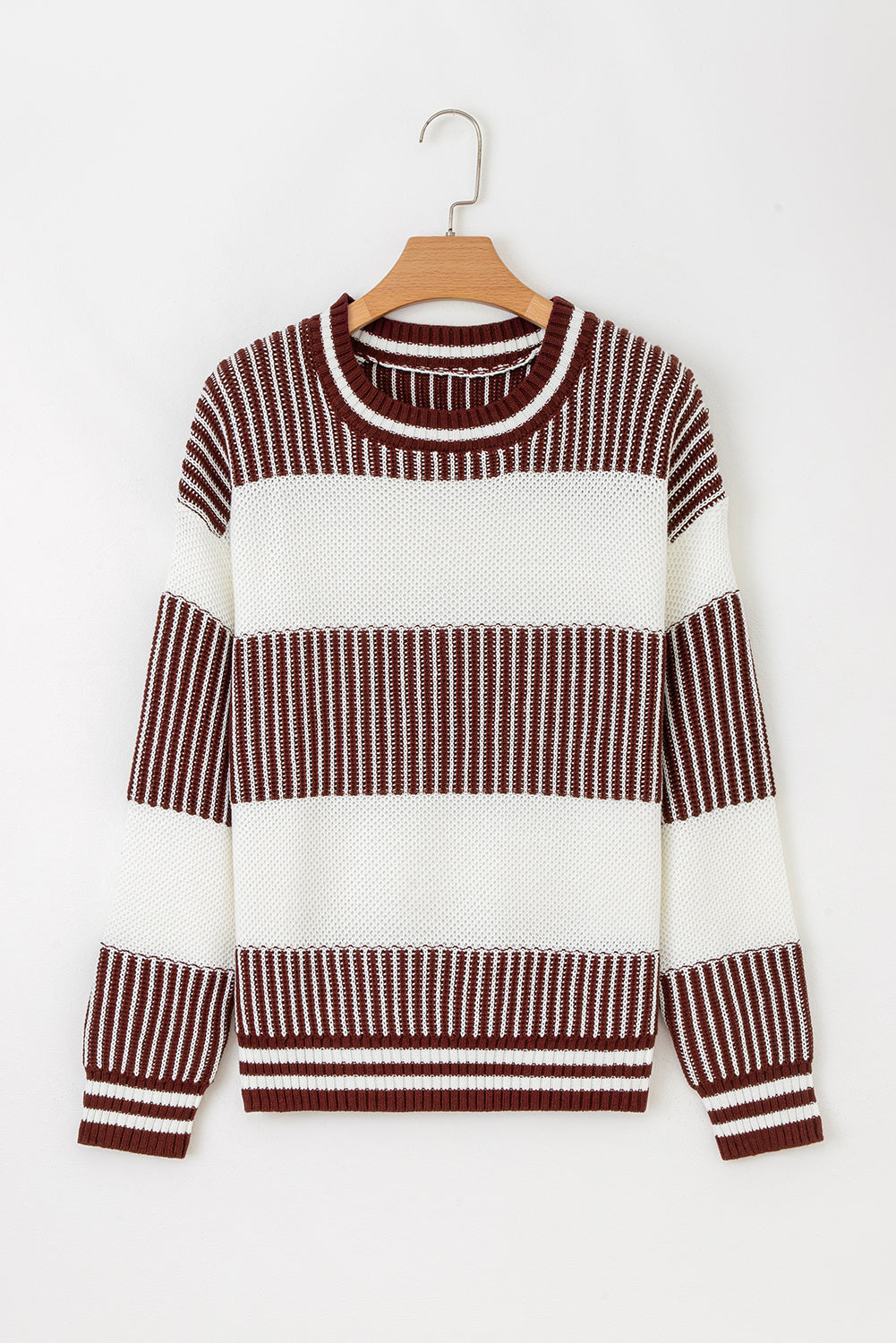 Laura Striped Patchwork Drop Shoulder Sweater