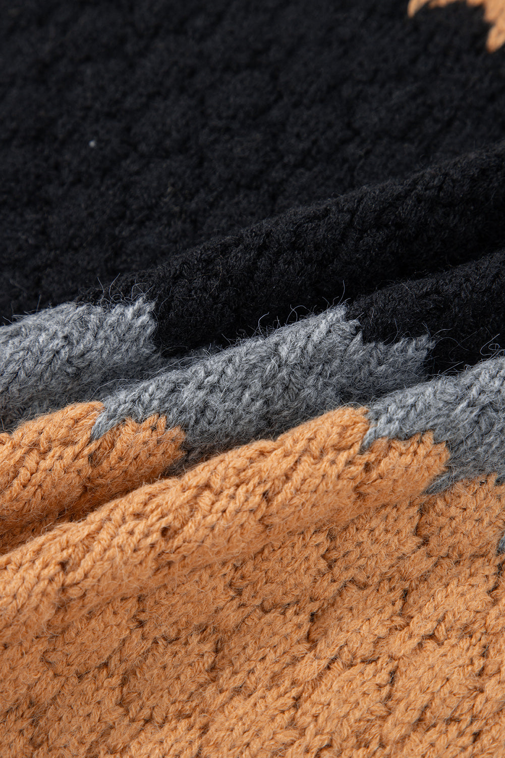 Cora Colorblock High Neck Baggy Sweater