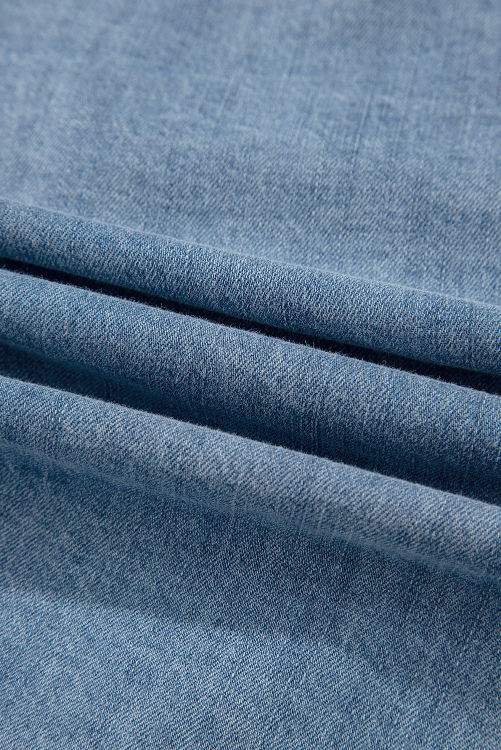 Dessa Blue Bow Tie Front Puff Sleeve Denim Top