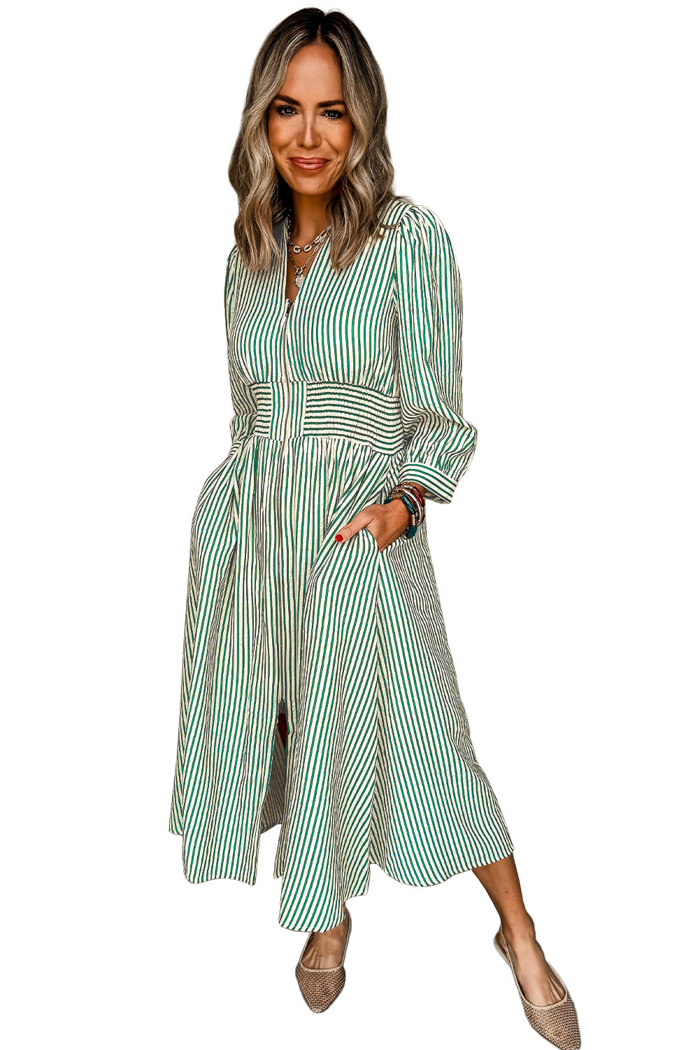 Finley Cinched High Waist Midi Dress