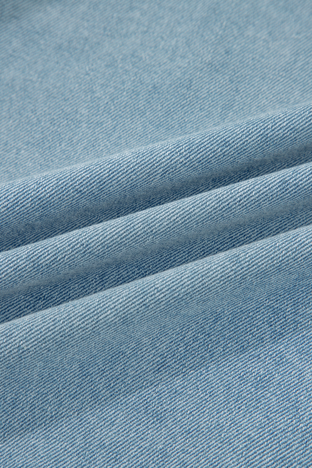 Myosotis Elastic Hem Collared Zip Up Denim Jacket