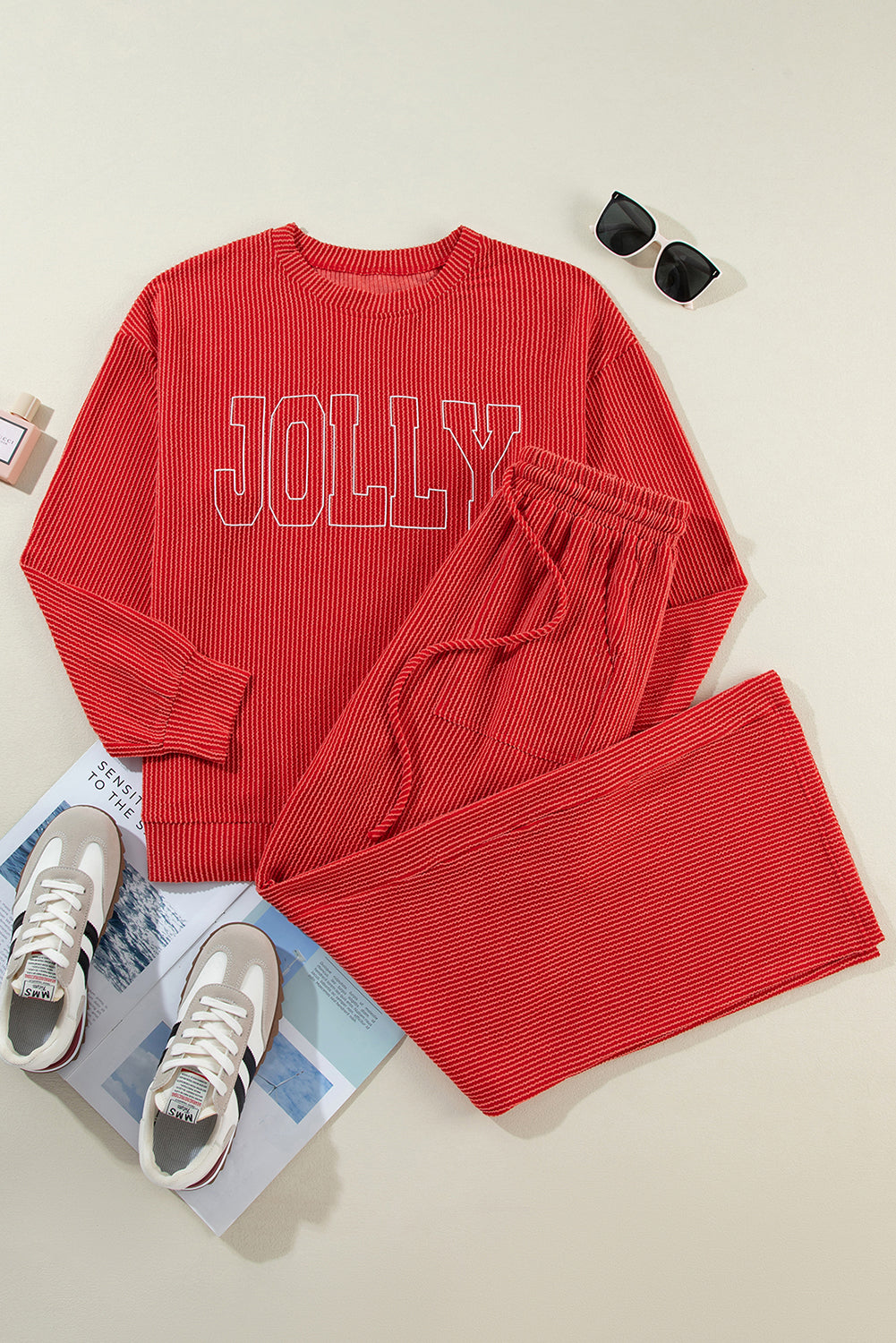 JOLLY Long Sleeve Top and Pockets Pants Set