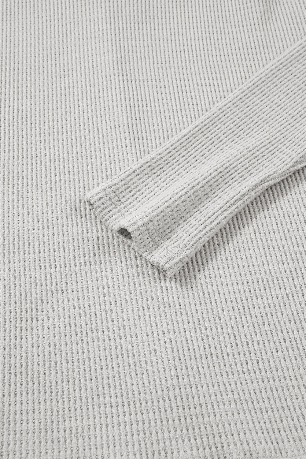 Light Grey Textured Knit Drawstring Cowl Neck Oversized Top