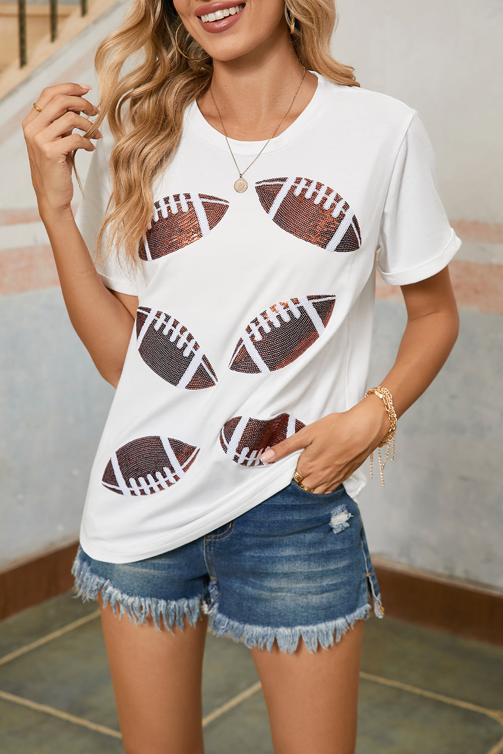 Sequined Game Day Tee