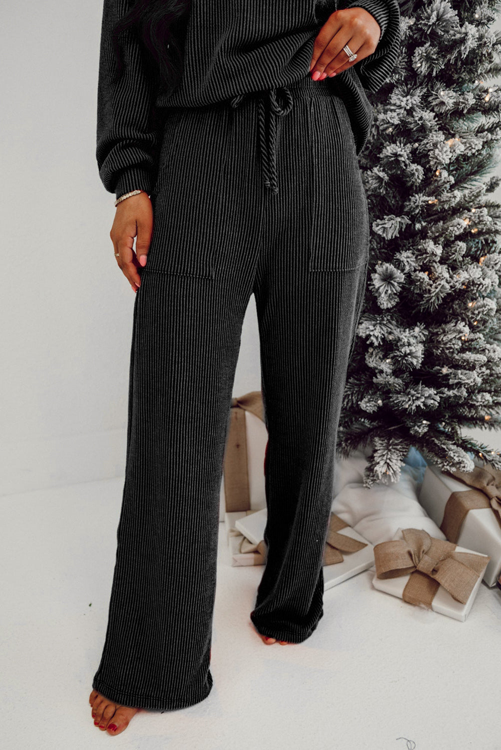 JOLLY Long Sleeve Top and Pockets Pants Set