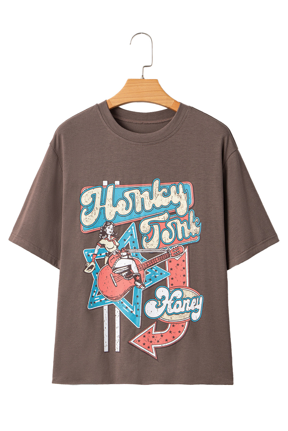 Chicory Coffee Honky Tonk Honey Graphic Crew Neck Tee