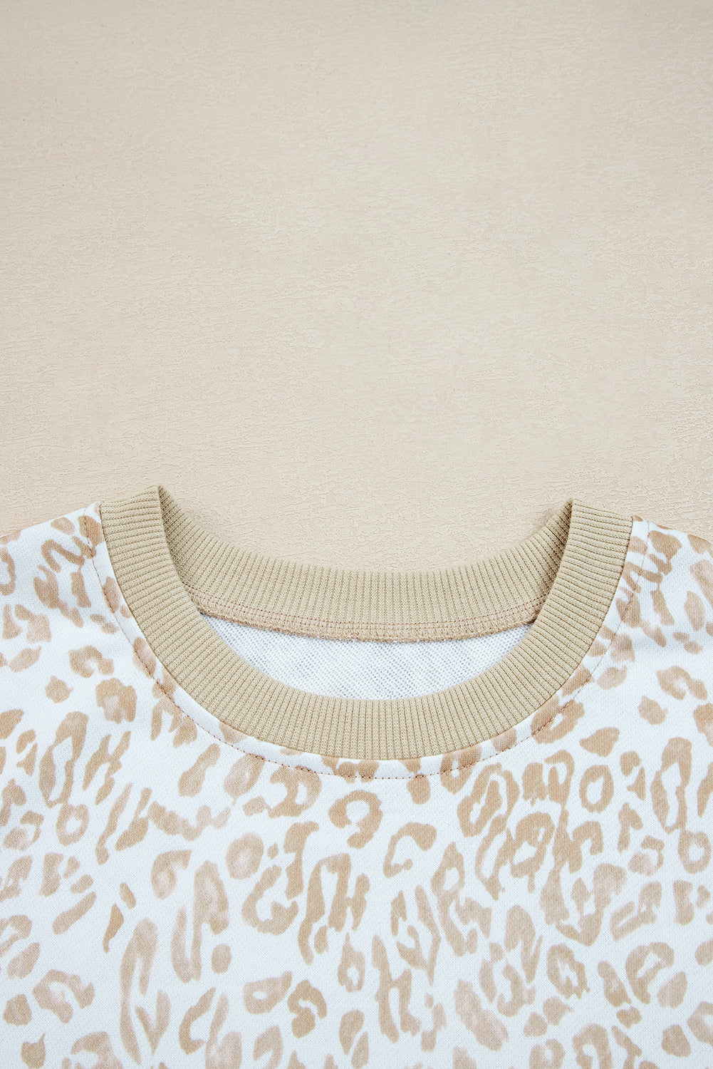 Koda Ribbed Trim Ruffle Leopard Sweatshirt