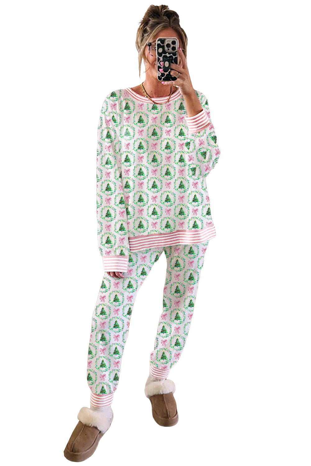 Viral Pink Christmas Tree Lounge Set