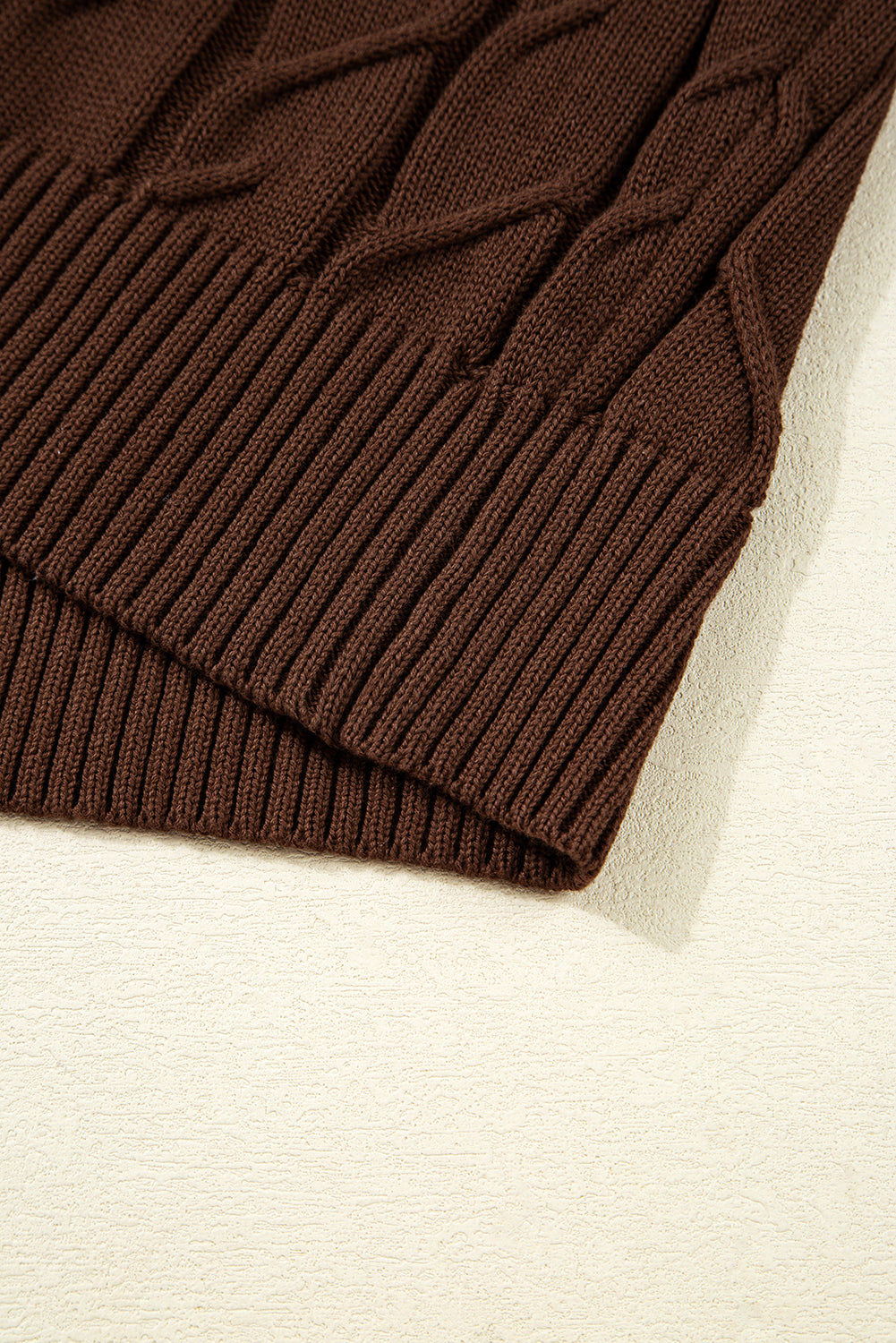 Caramel Cable Knit Cap Sleeve Sweater