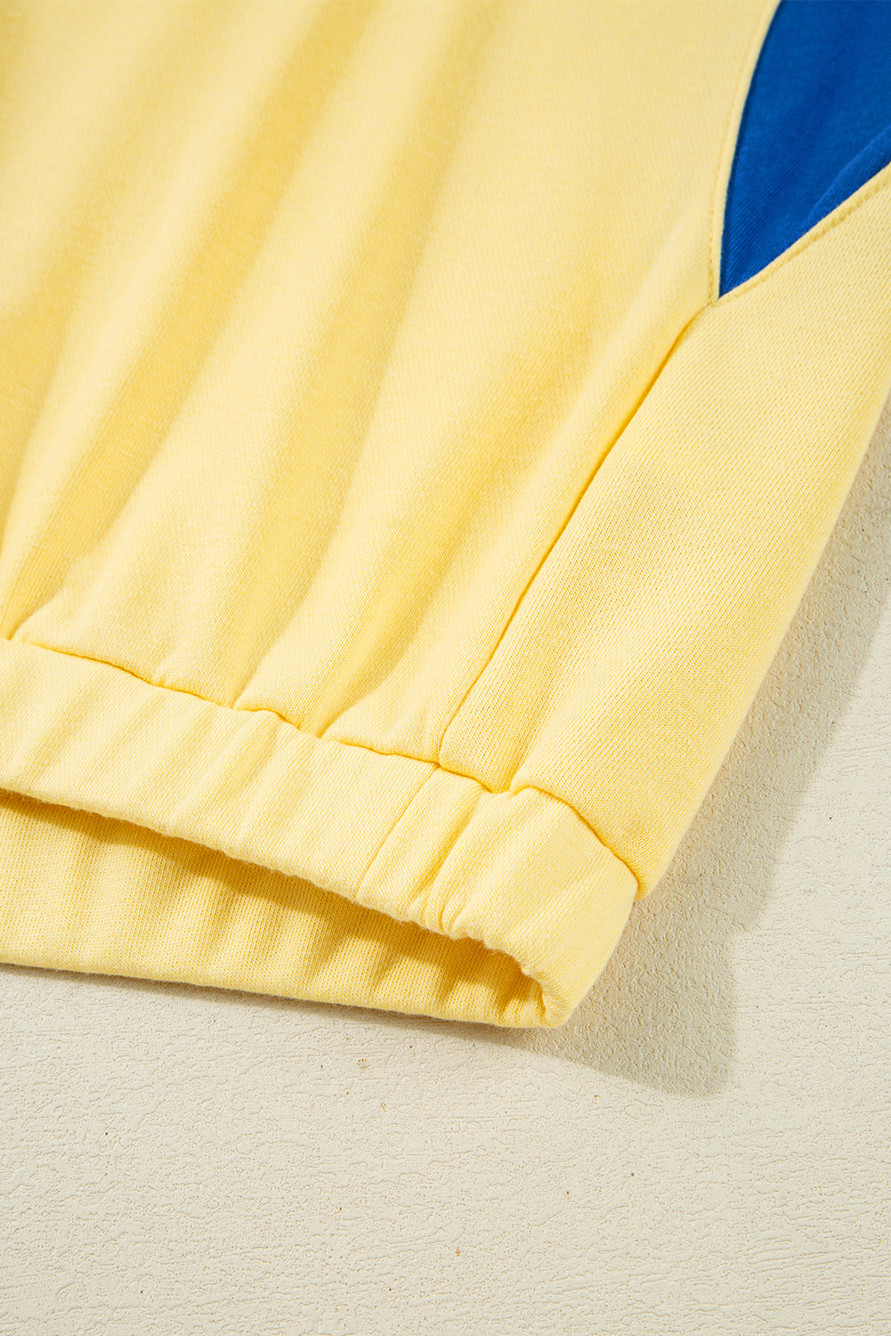 Red Dahlia Colorblock Patchwork Half Button Pullover and Shorts Outfit