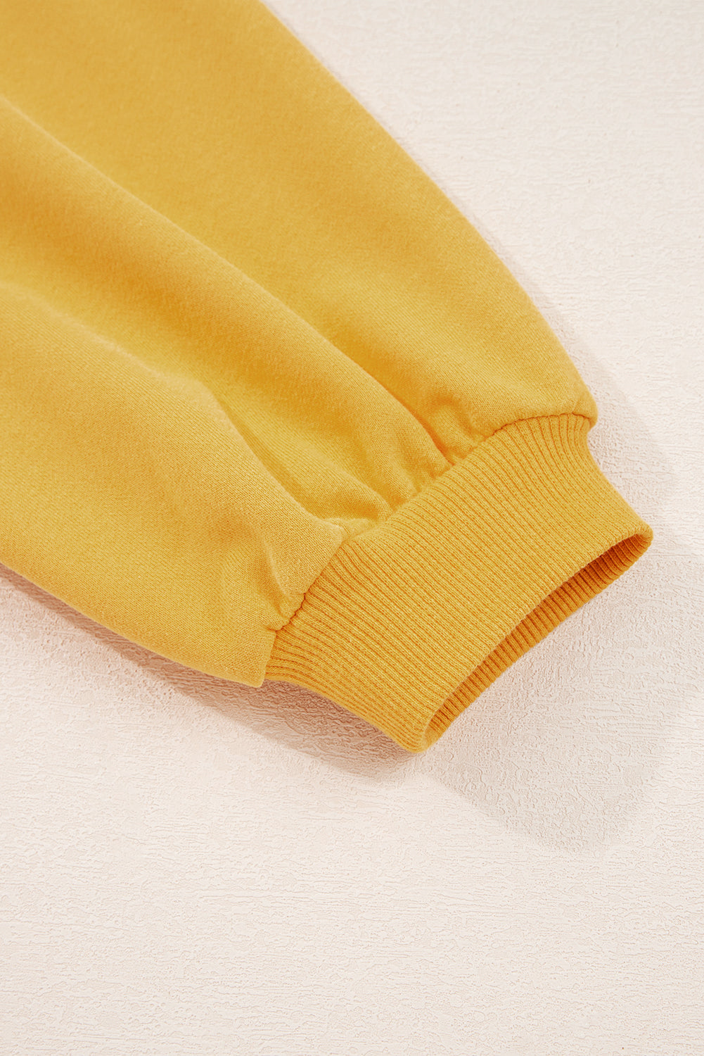 Citrus Balloon Sleeve Pullover Solid Color Sweatshirt