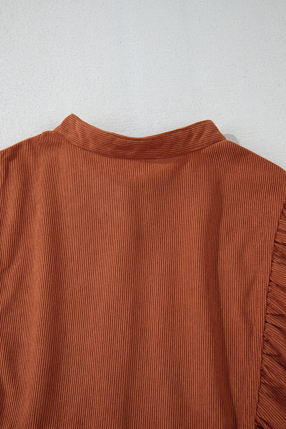 Lilly Snap Button Empire Waist Lantern Sleeve Corduroy Dress