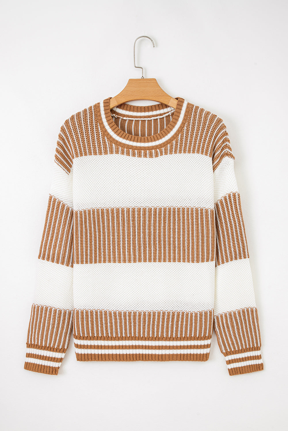 Laura Striped Patchwork Drop Shoulder Sweater