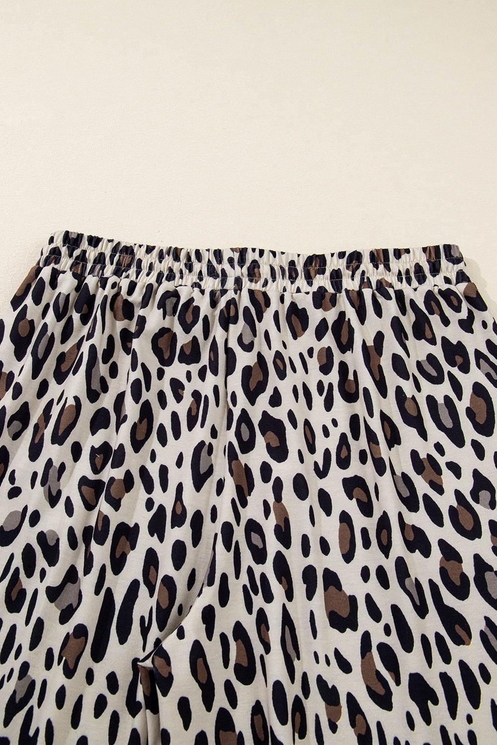 Korie Exposed Seam Patched Pocket (Plus)Size Leopard Wide Leg Pants