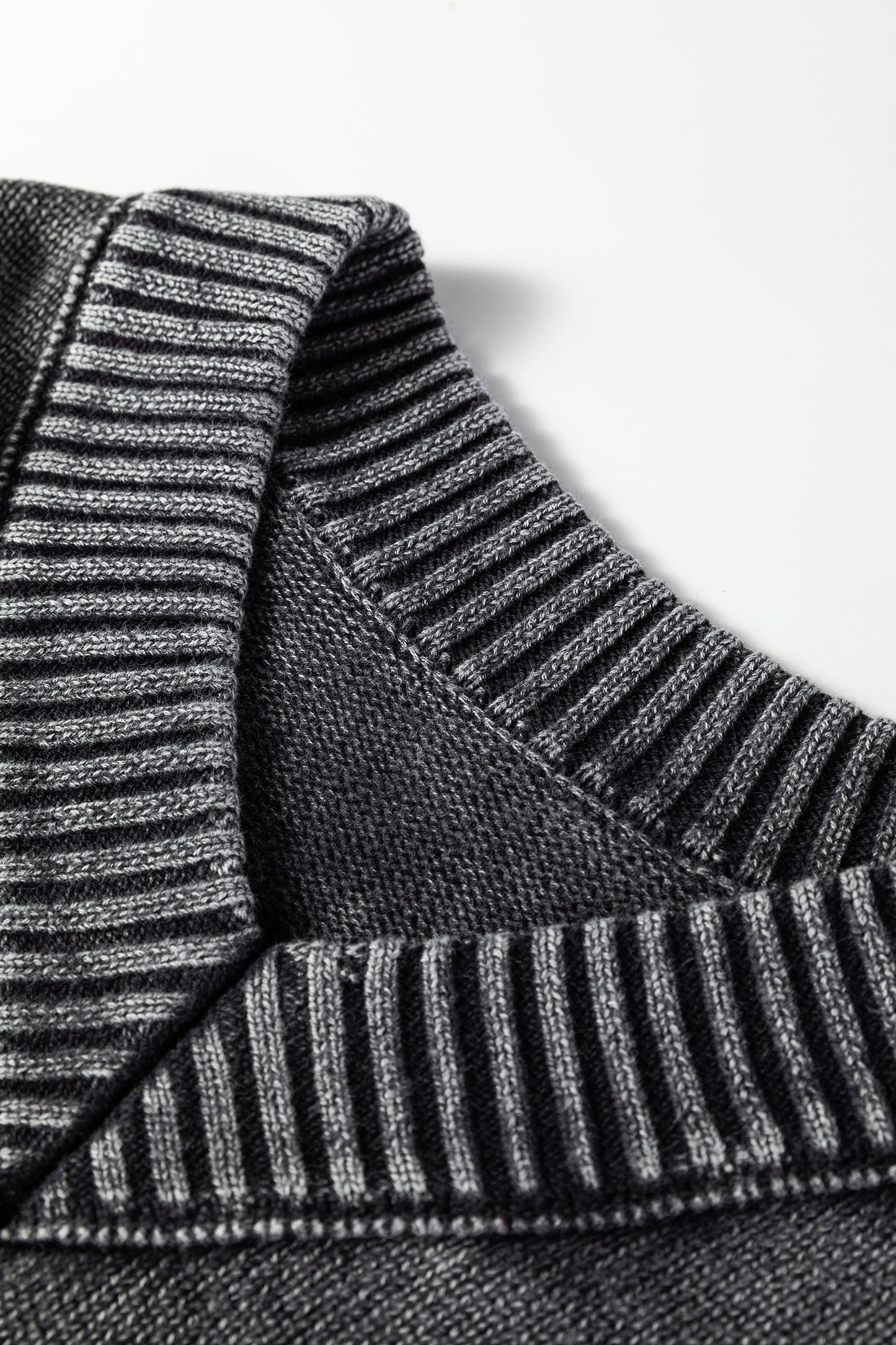 Four Leaf Clover Mineral Wash V Neck Knit Exposed Seam Drop Shoulder Loose Sweater