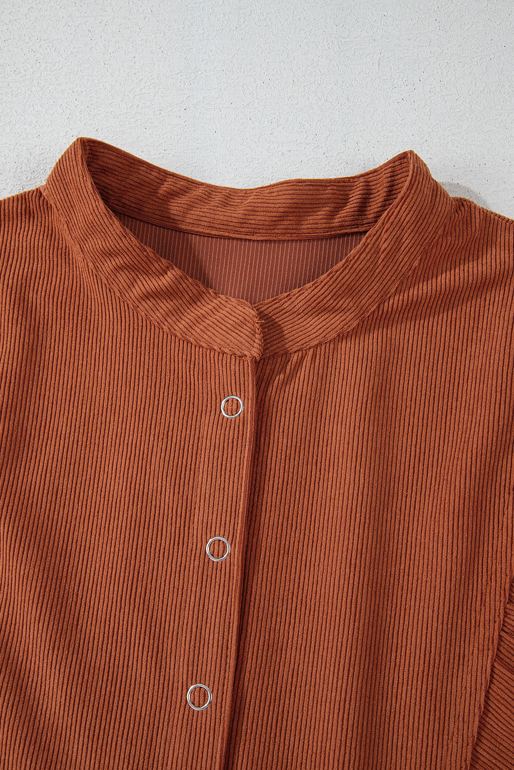 Lilly Snap Button Empire Waist Lantern Sleeve Corduroy Dress