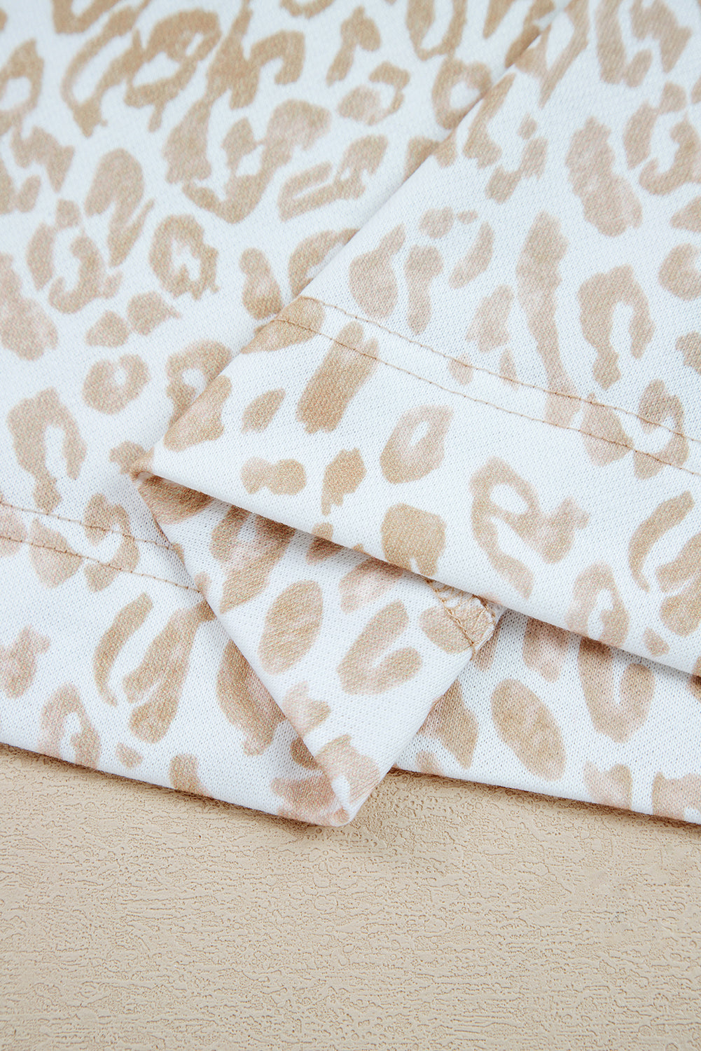 Koda Ribbed Trim Ruffle Leopard Sweatshirt