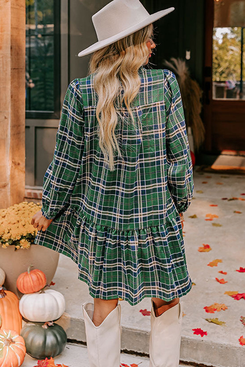 Molly Plaid Long Sleeve Mini Dress