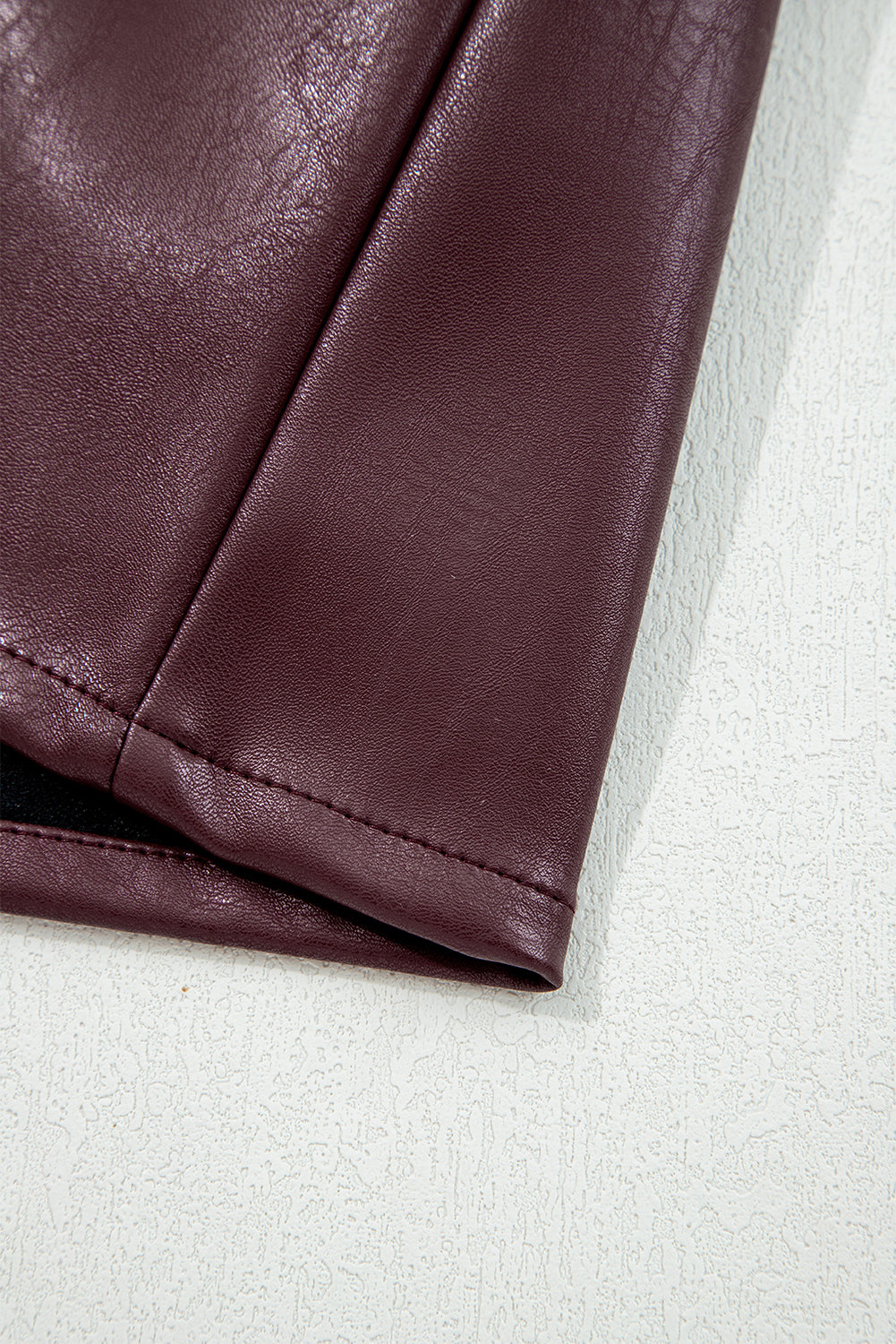 Marry Faux Leather Sleeveless Round Neck Mini Dress